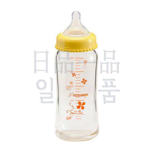 키즈마마 유리 광구 젖병 옐로우 250ml