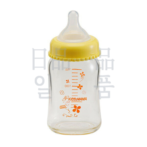 키즈마마 유리 광구 젖병 옐로우 150ml