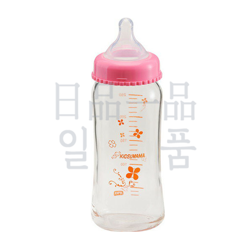 키즈마마 유리 광구 젖병 핑크 250ml