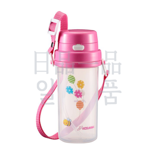 키즈마마 2WAY 빨대 물통 핑크 370ml