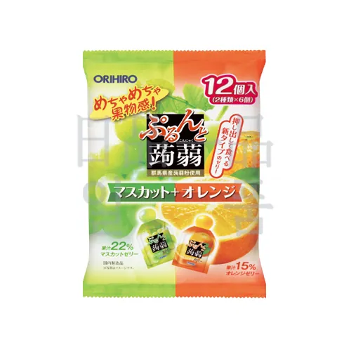 오리히로 푸룬토 곤약젤리 파우치 두가지맛 청포도 오렌지 12개입 2